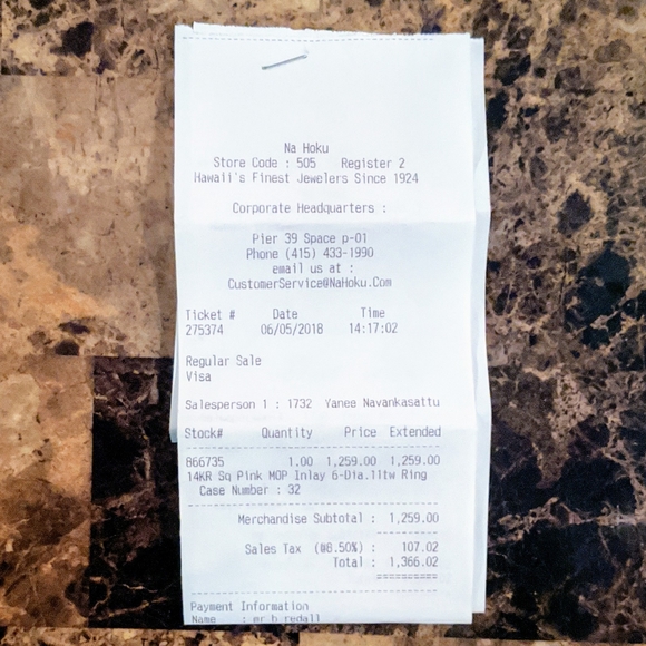 14k Pink Mother of Pearl Diamond Rose Gold Ring - Picture 8 of 14